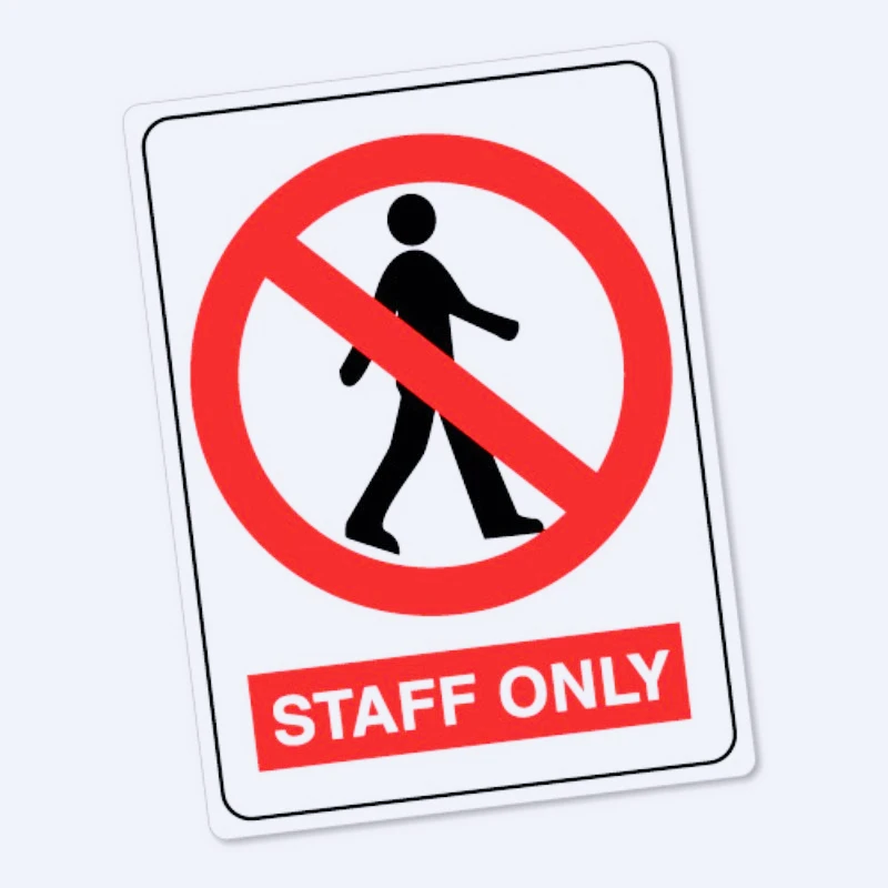 

Funny Car Stickers Staff Only Sticker Decal Safety Sign 15cm PVC KK