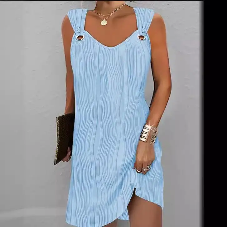 Printemps automne élastique No Sve gilet Dr femmes sept couleurs quatre tailles décontracté taille ample t-shirt acétate fibre jupe