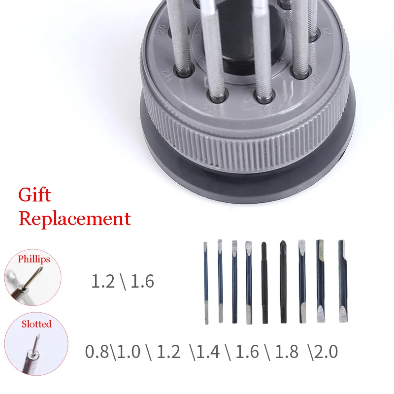 طقم أدوات إصلاح الساعة ، 9 أجزاء ، قاعدة دوارة ، فولاذ نقي ، 5978 ، أحجام مختلفة