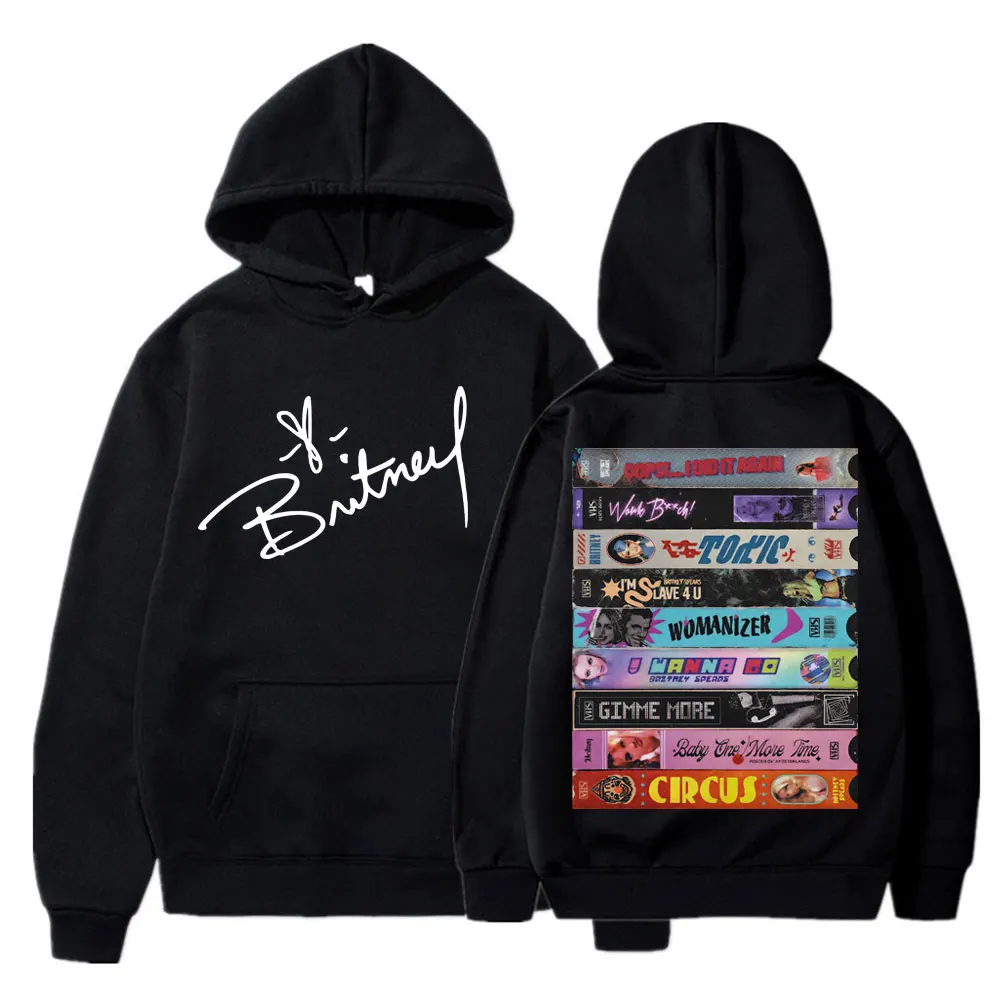 Heiß begehrter Herren-Hoodie mit Britney Spears Album-Grafik, lässiges Oberteil für Erwachsene, Sweatshirt im Harajuku-Stil für Herbst/Winter. – Detail 3