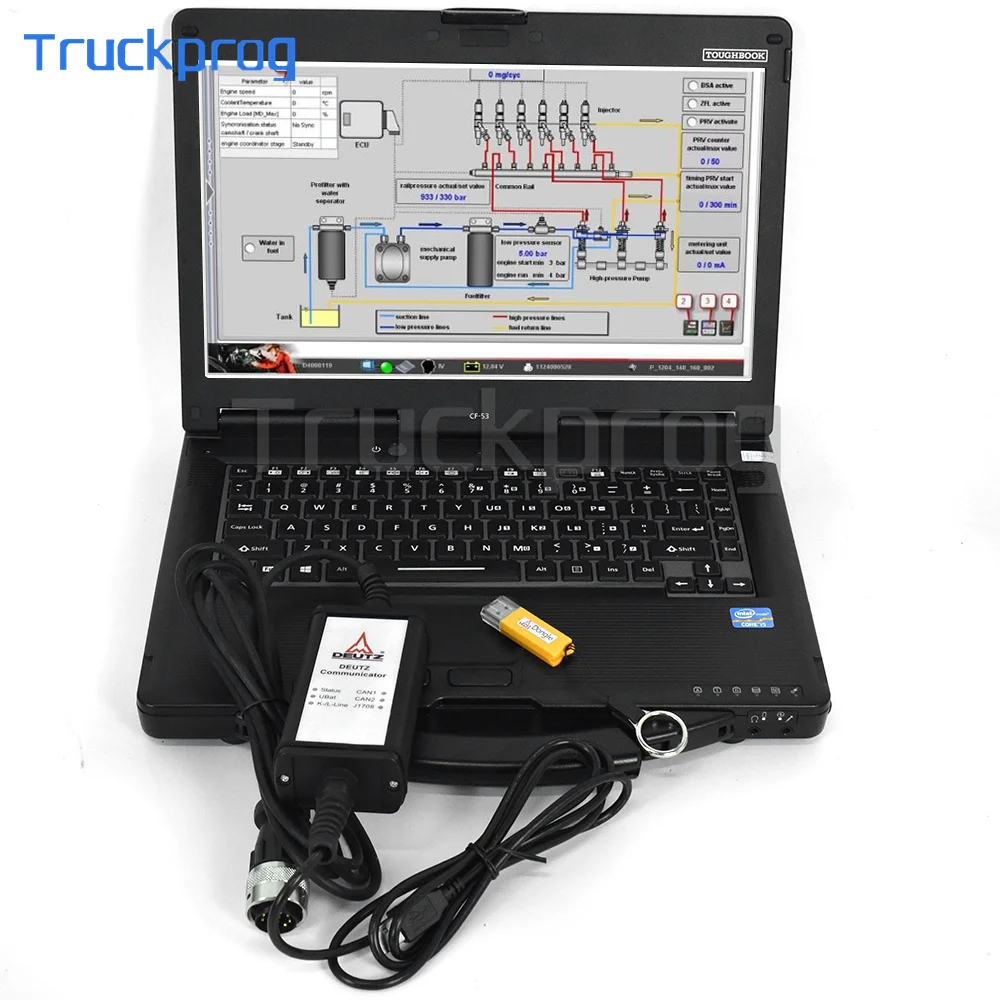 

CF53 laptop SerDia 2010 for Deutz Diagnose Kit for deutz engine communicator deutz decom Diagnostic & Programming scanner