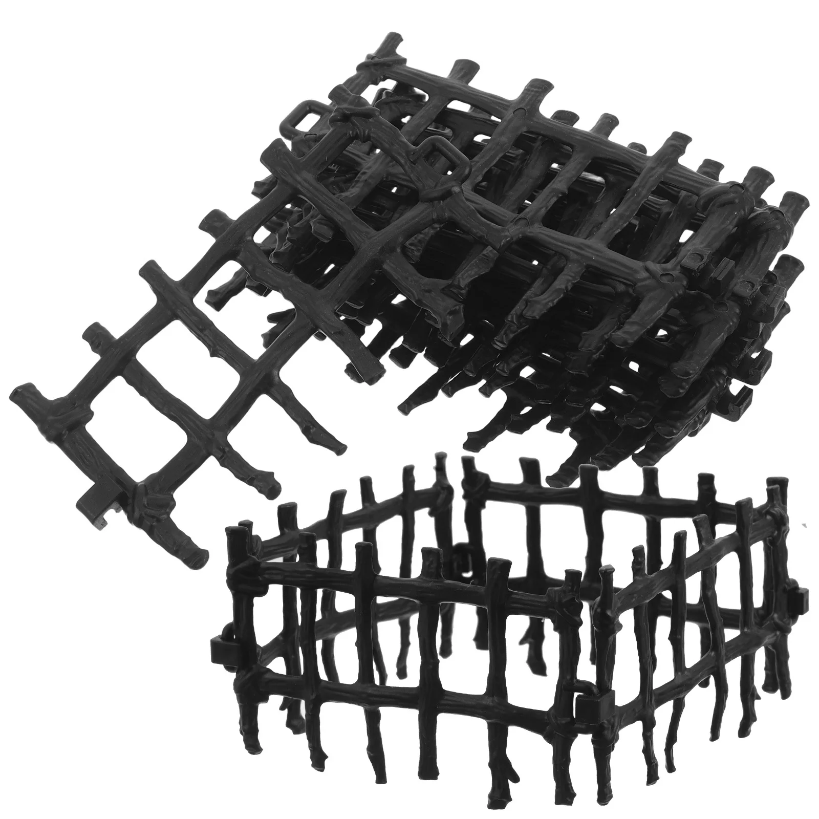 

100Pcs Black Fence Panel Durable Miniature Railing for DIY Farm Scene Kids Fence Accessories Horse Stable