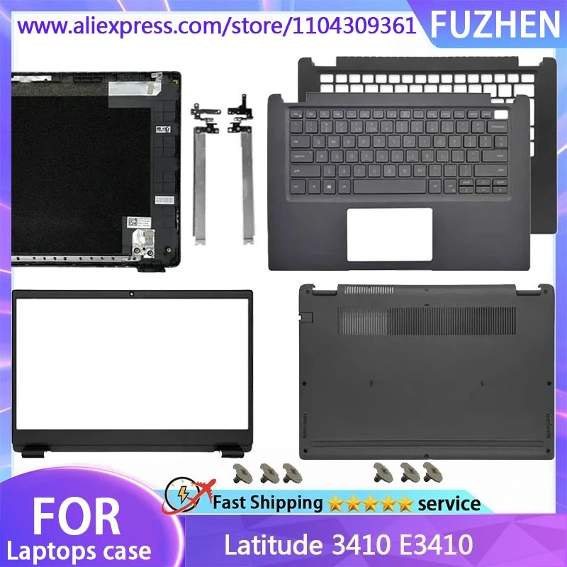 

New For Latitude 3410 E3410 Laptop LCD Rear Cover/Front Frame/Palm Pad Keyboard/Bottom Cover/Hinge 0GMYC0 00MC2P 0VMY1K Black