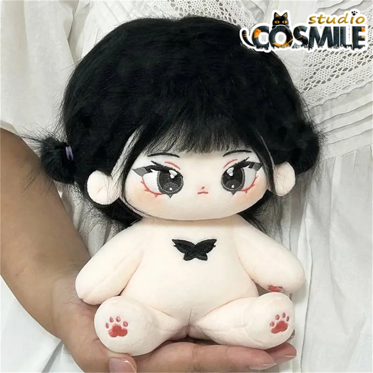 

Idol Star Witch Mermaid Princess Cool Girl Long Black Hair Stuffed Plushie 20cm 30cm Plush Doll Body Toy Gift Gandie