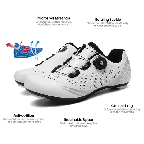 Imagen 2 del producto Zapatillas de ciclismo profesionales SPD para hombre, calzado transpirable antideslizante para bicicleta de montaña y carretera