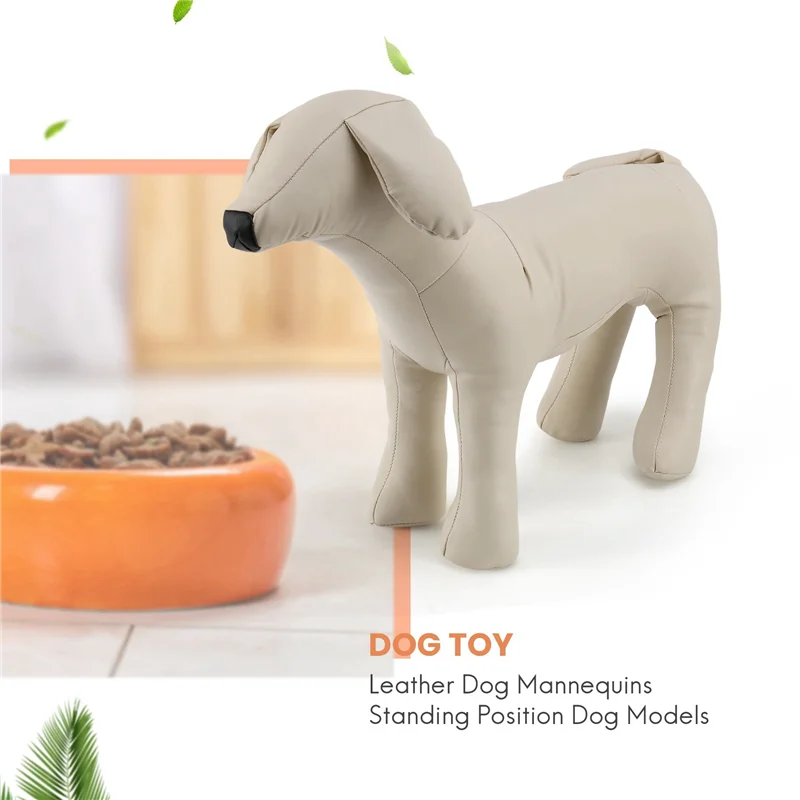 

Luckshopping Leather Dog Mannequins Standing Position Dog Models Toys Pet Animal Shop Display Mannequin