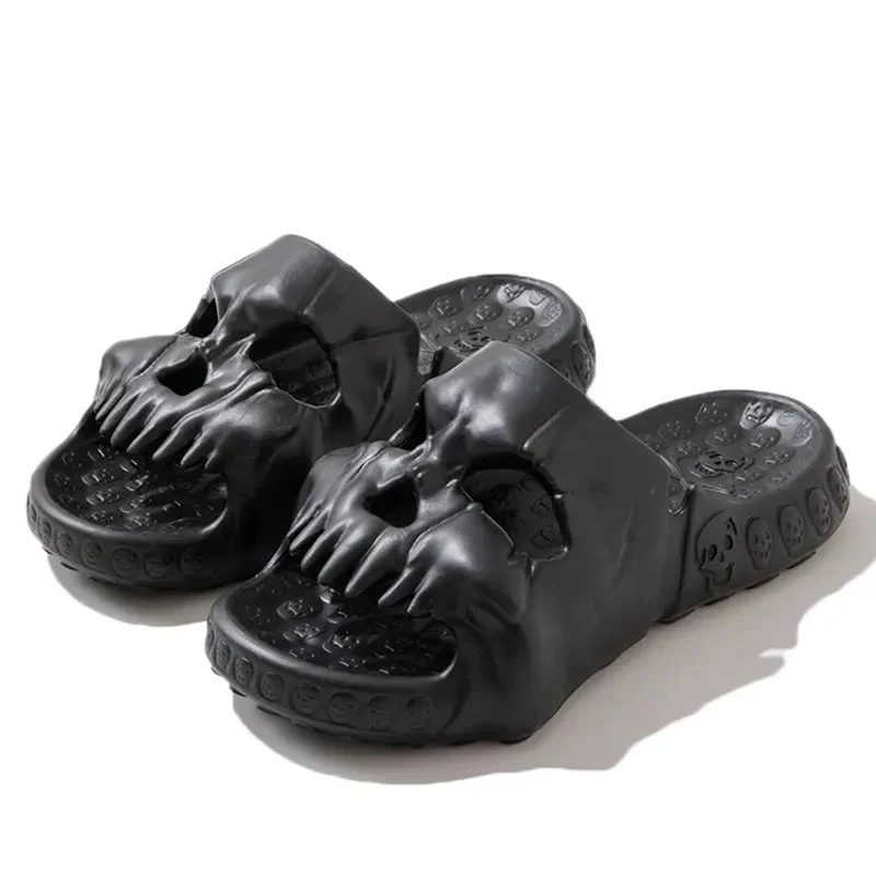 2024 Summer Skull Men Women Slippers Easter Slippers Male Outdoor Fun Novelty Slide Thick Sole Platform Beach Soft Women Sandal