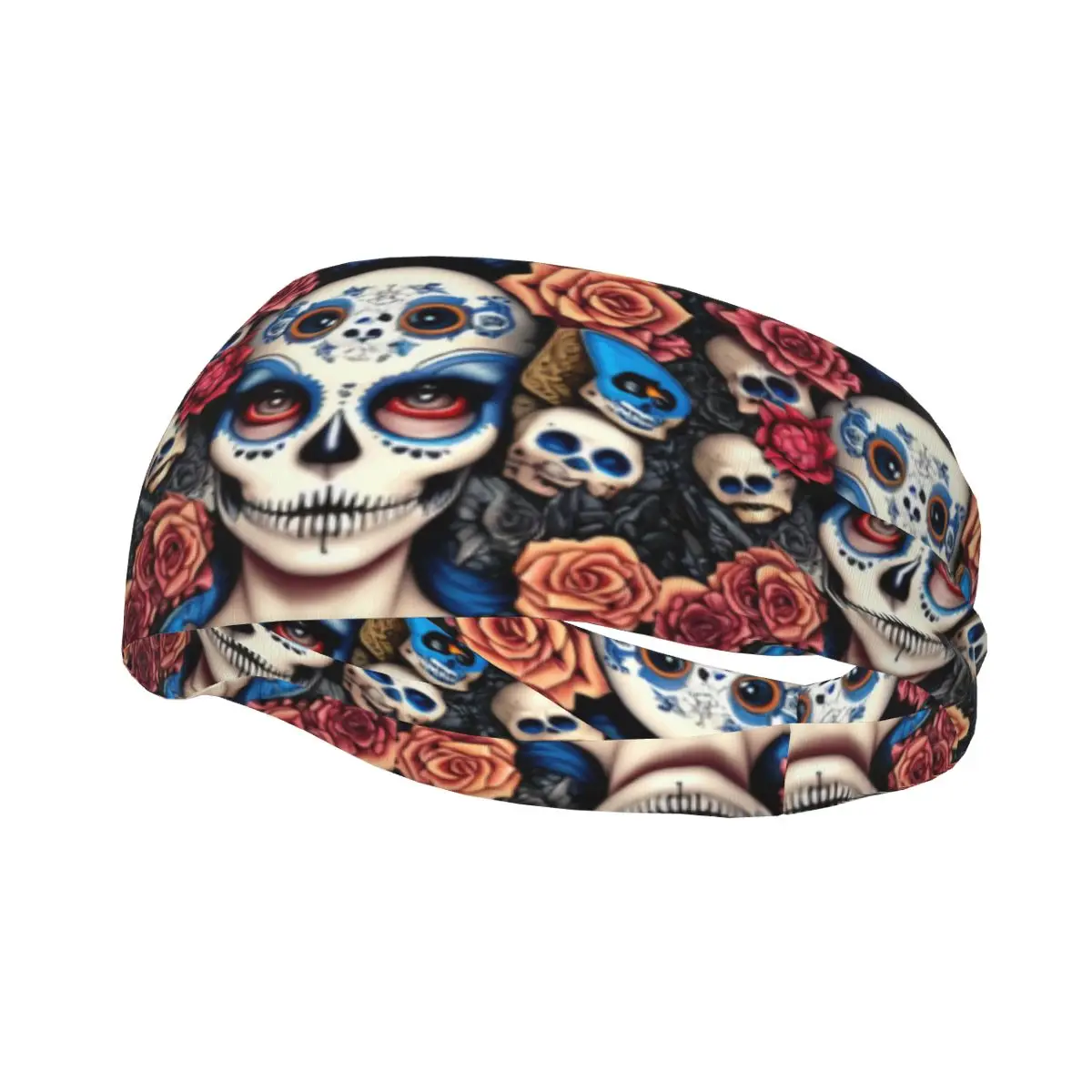 Mexico Skull Elastic Hair Band Yoga Headband Makeup Hair Hoop Headwrap