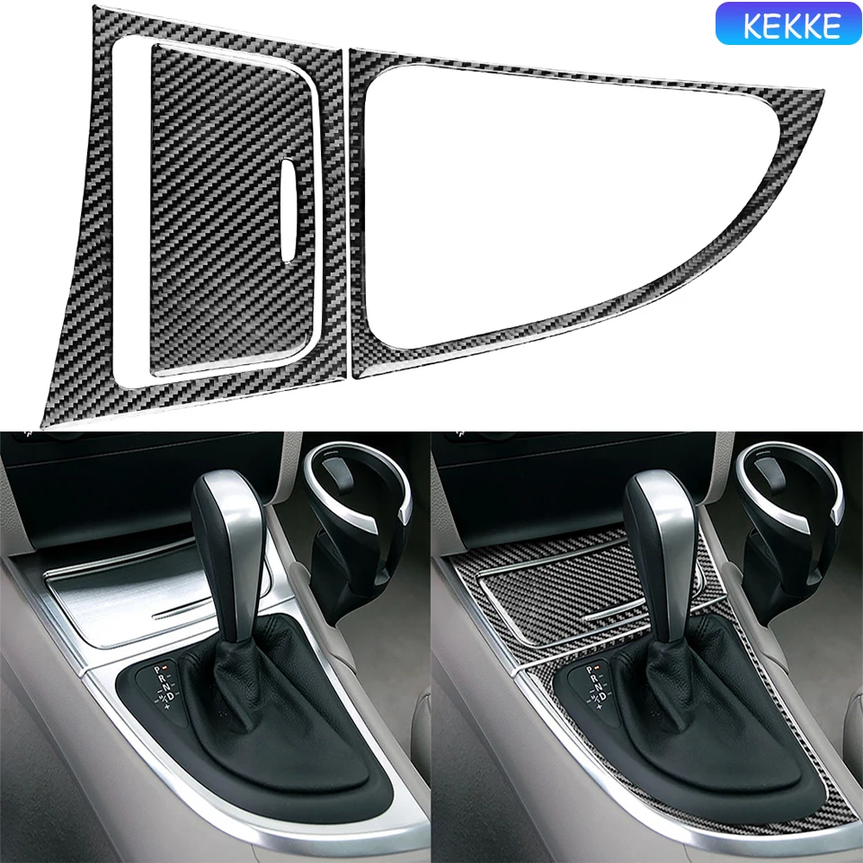 

Carbon Fiber Interior Car Shift Storage Box Panel Stickers Trim Decoration Cover For BMW 1 Series E81 E82 E87 E88 2008-2013