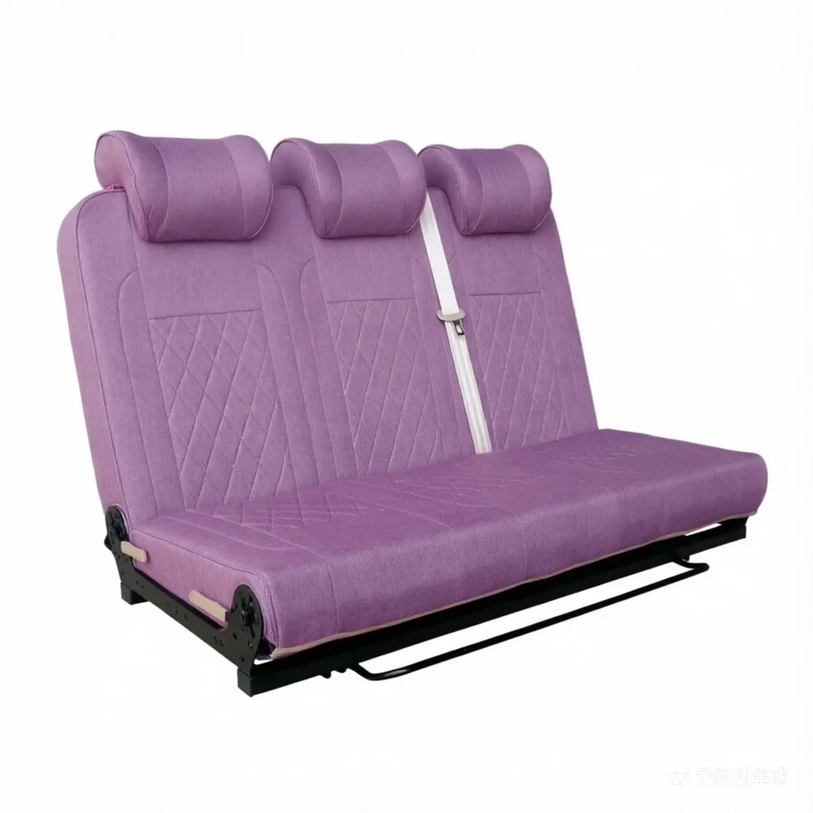 

Camper Van Leather Folding Seat Bed Convertible 3-Seater RV Van Minibus Conversion Adjustable Flat Lay Sleeping Waterproof