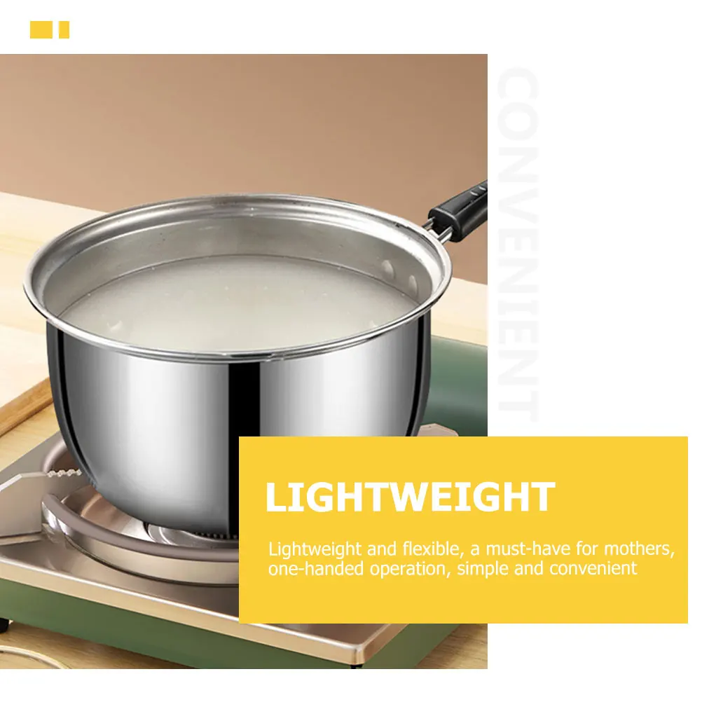 

Small Stainless Steel Pot Milk Cooking Pot with Lid Non Stick Kitchen Saucepan for Baby Food Soup Noodle