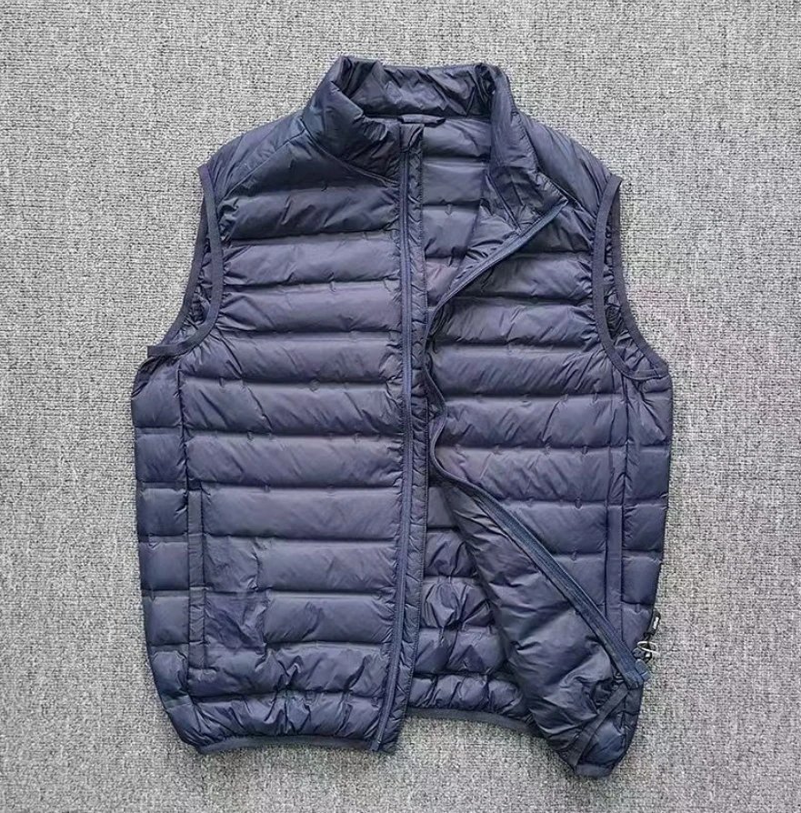 معطف خفيف بدون أكمام سترة منتفخة سترة رقيقة جدا دافئة خفيفة الوزن أسفل سترة صدرية الشتاء الرجال بطة أسفل سترة معاطف #6