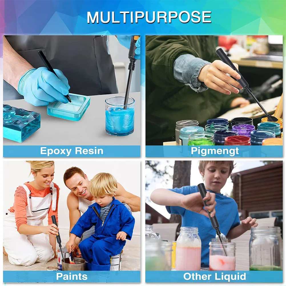 

1 set Epoxy Resin Mixer Paddles Stirrer Drill Paint Attachment Heavy Duty Plastic Craft Tools for Teaching Equipment