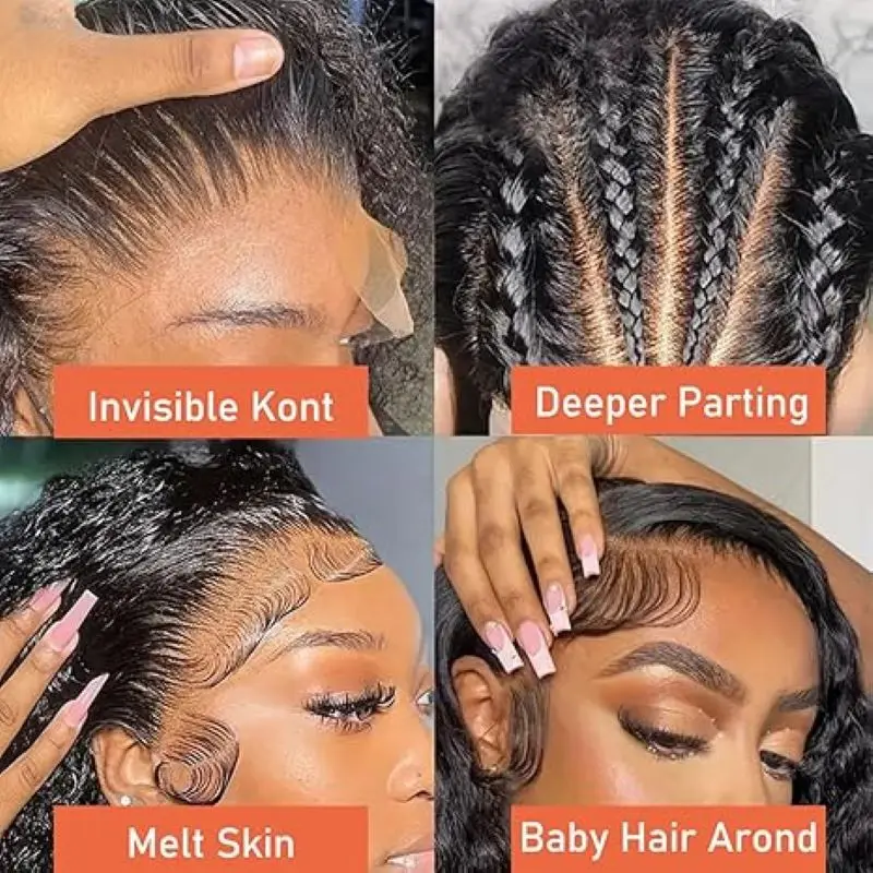 Nexora Hd الدانتيل الباروكات شعر الإنسان 360 الدانتيل 1b أسود شعر بشري مجعد شعر مستعار موجة المياه موجة عميقة شعر مستعار أمامي البرازيلي الباروكات الأصلي