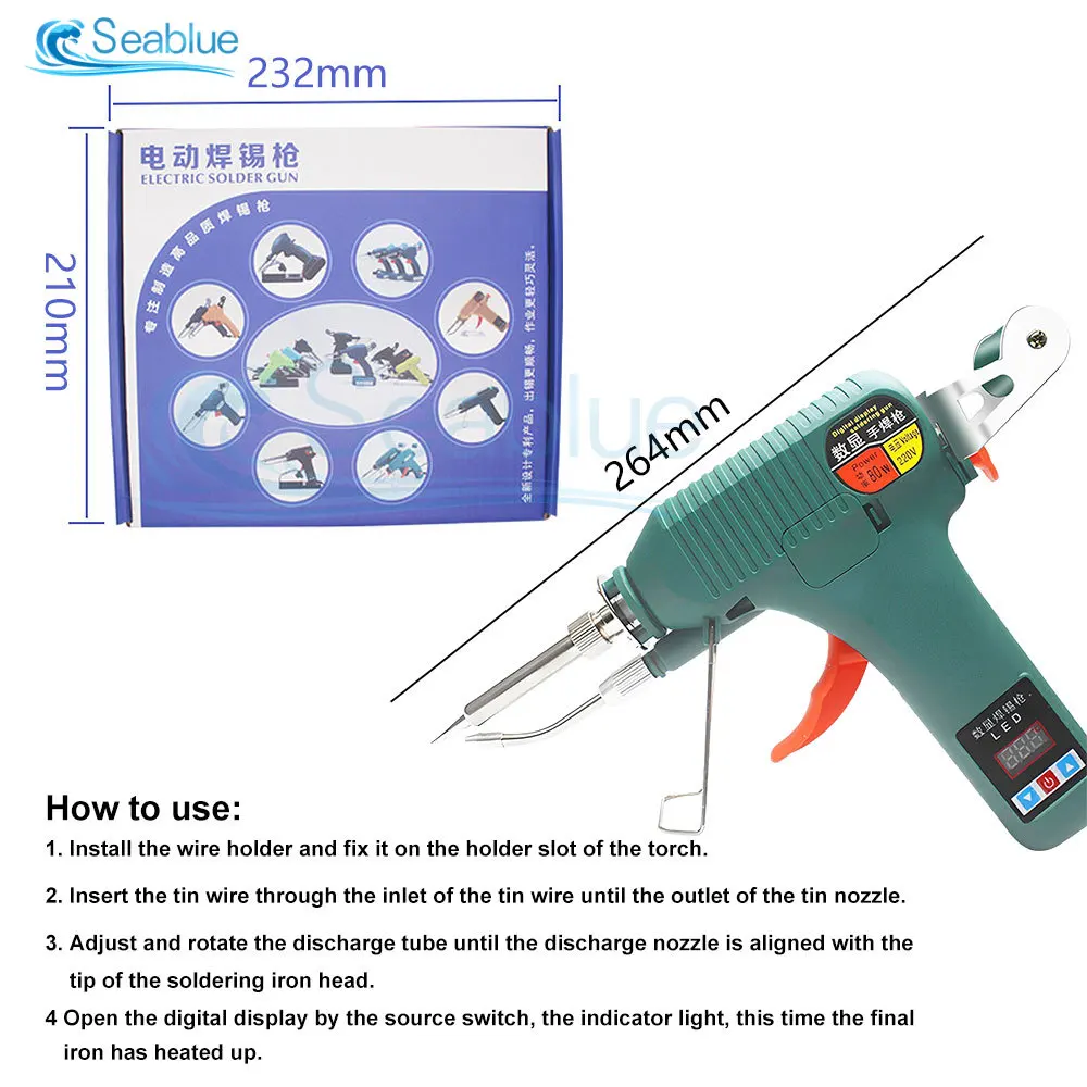 Automatically Send Tin Gun Hand-held Electric Soldering Iron Gun Internal Heating Soldering Iron Soldering Welding Repair Tool