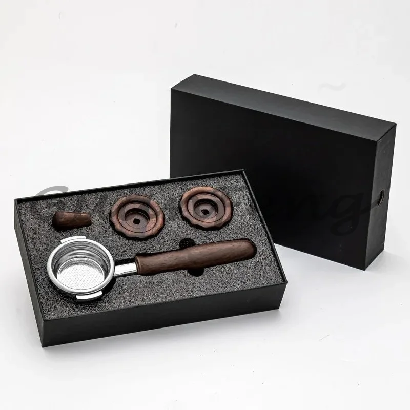 58mm modified solid wood handle knob walnut gift box set Suitable for  E61 coffee machine accessories