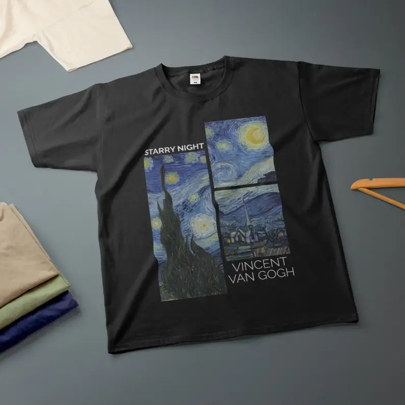 Starry Night Van Gogh T-Shirt Classic Painting Novelty Tee Various Shirt