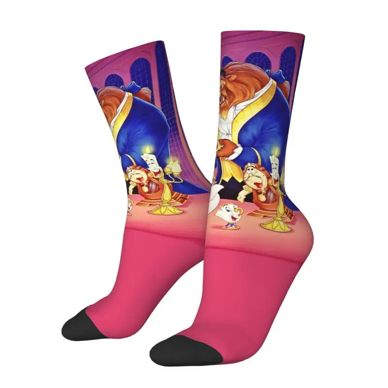 Beauty And The Beast uomo donna Crew Socks Unisex Funny 3D Printed Belle Princess Dress Socks