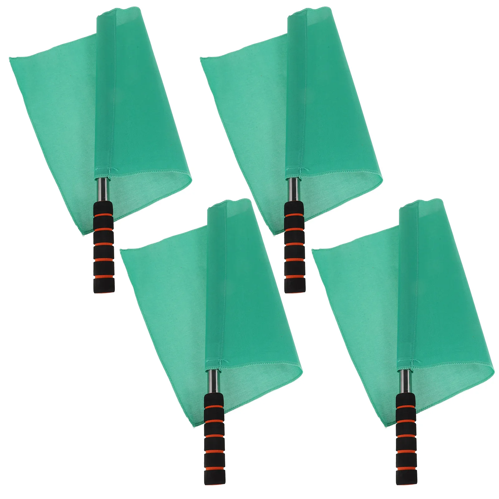 

4Pcs Robust Referee Flag Hand Signal Flag Lightweight With Sponge Handle And Stainless Steel Gripping Pole