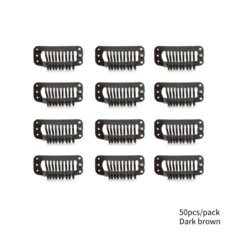 50 Uds. Clip de peluca de gota de agua de nueve dientes mejorado: hecho de material metálico, diseño resistente y duradero, portátil y ligero, s