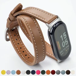 For Mi Band 8 Strap Leather band For Xiaomi Mi Band 9 Wrist Strap Correa Watch Replacement Miband 8 NFC Sports Bracelet Pulseira