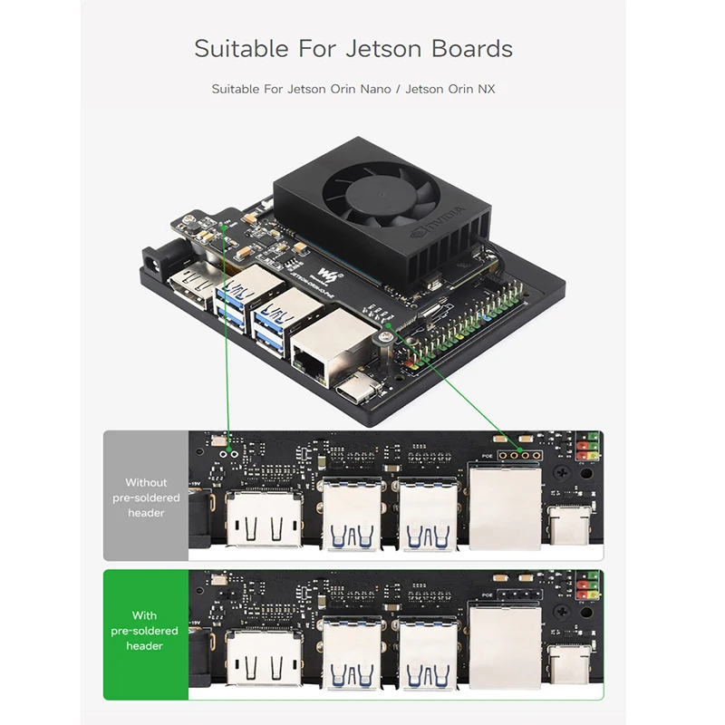 Placa de Expansão PoE para NVIDIA Jetson, Jetson, Nano, NX, suporta IEEE, 802.3af, em PoE, Módulo Mini Jetson Orin