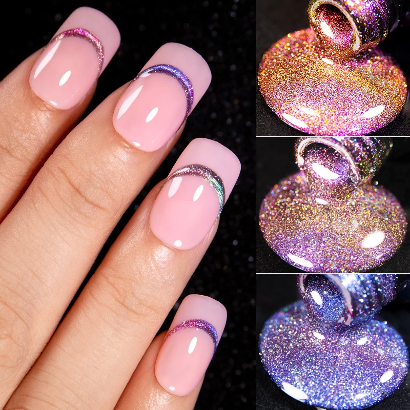 BOZLIN 7.5 مللي القط المغناطيسي هلام مسمار البولندية شبه الدائم الديناميكي بريق عاكس جيل للأظافر نقع قبالة الأشعة فوق البنفسجية هلام مسمار الفن الورنيش #6