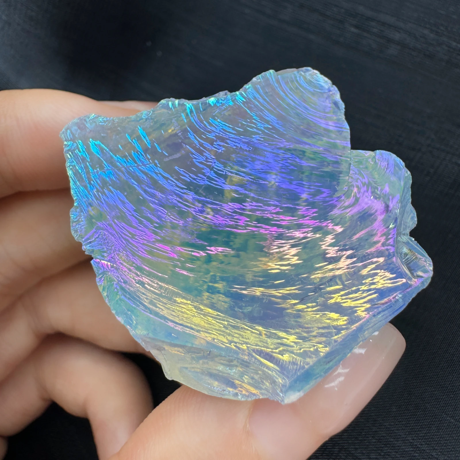 Aura Opalite Crystal Electroplated Glitter Raw Stone Mineral Specimen Gemstone Home Room Decoration Reiki Healing Gift