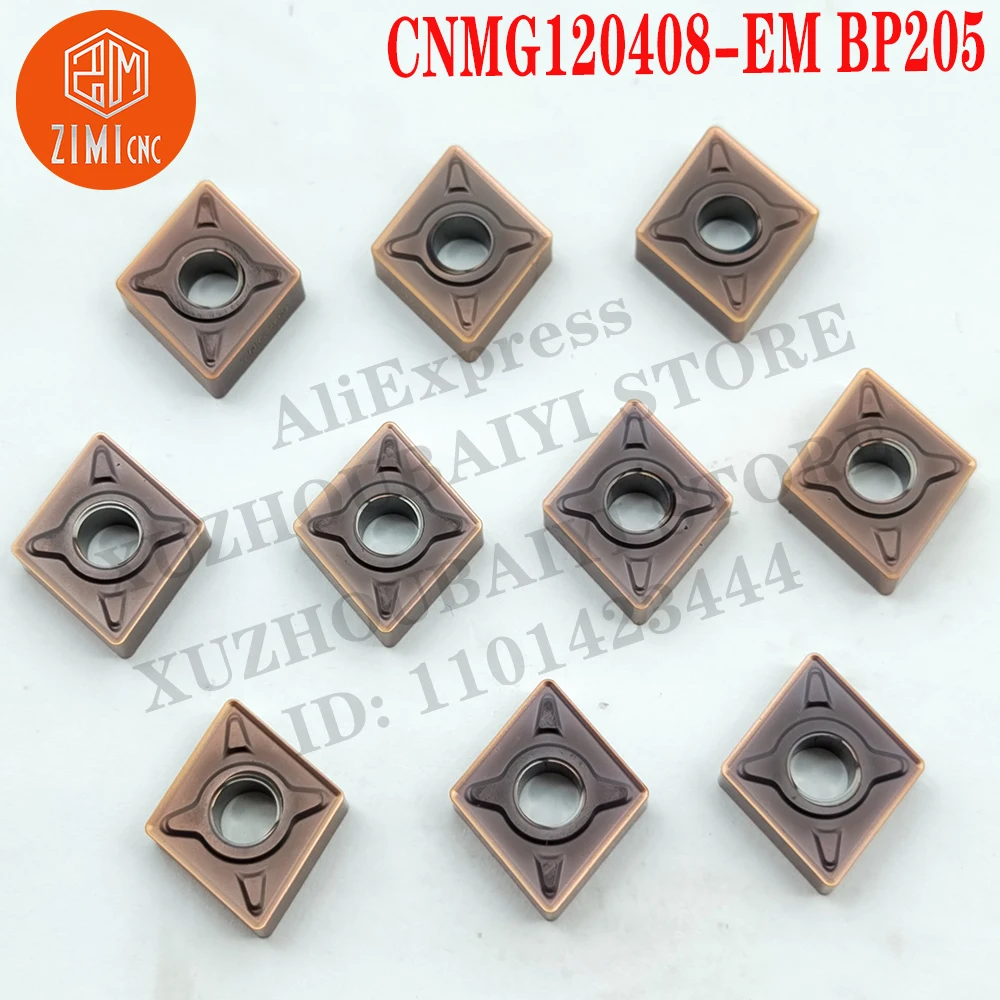 CNMG120408-EM BP205 CNMG 120408 Turning Tools Carbide Inserts Lathe Cutter Tools Blades CNC cutting Tools metal lathe mechanical