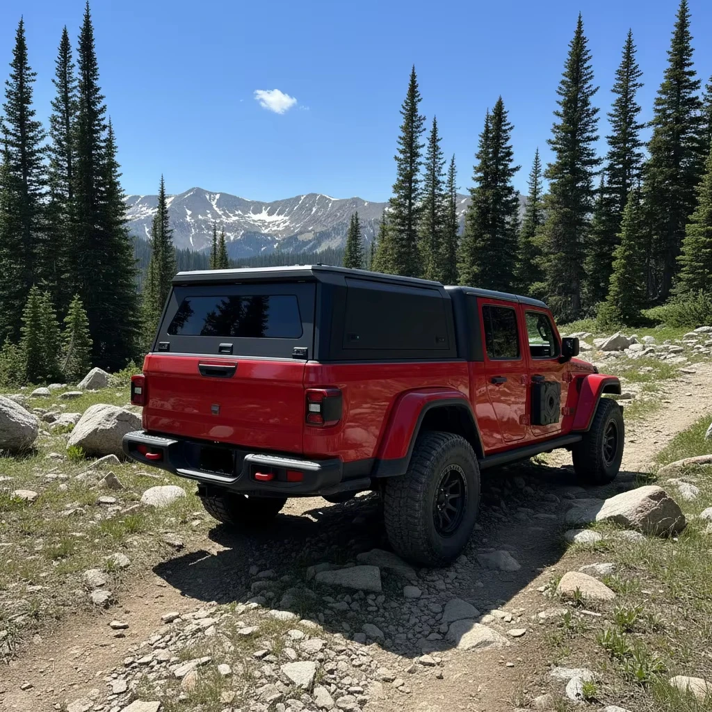Hardtop Truck Cover 4X4 Aluminum Hard Top Pickup Canopy Waterproof Locking Tailbox Easy Install | Fits JEEP GLADIATOR JT 2020+