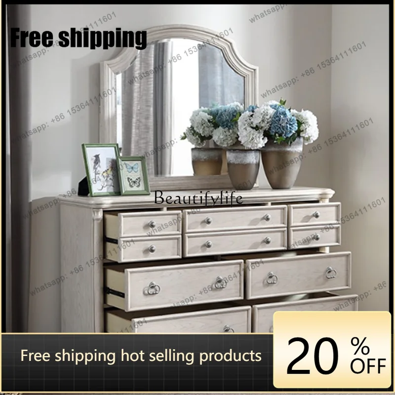 Factory DirectAmerican rural storage, entrance cabinet, retro and old decoration, simple seven-chest cabinet storage