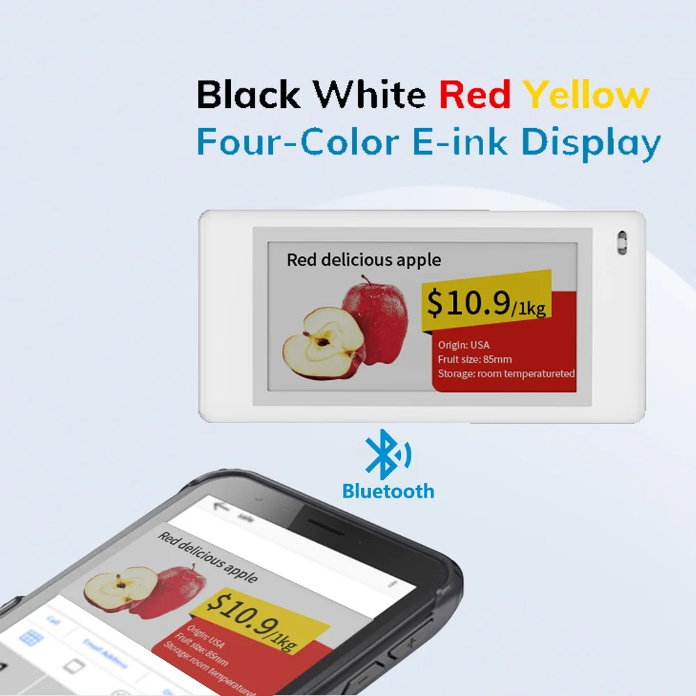 

4 цвета 2,13 дюйма Обновление мобильного приложения Eink Epaper BLE ESL Цифровые электронные чернила Ценник ESL Электронная этикетка на полке Электронная бирка