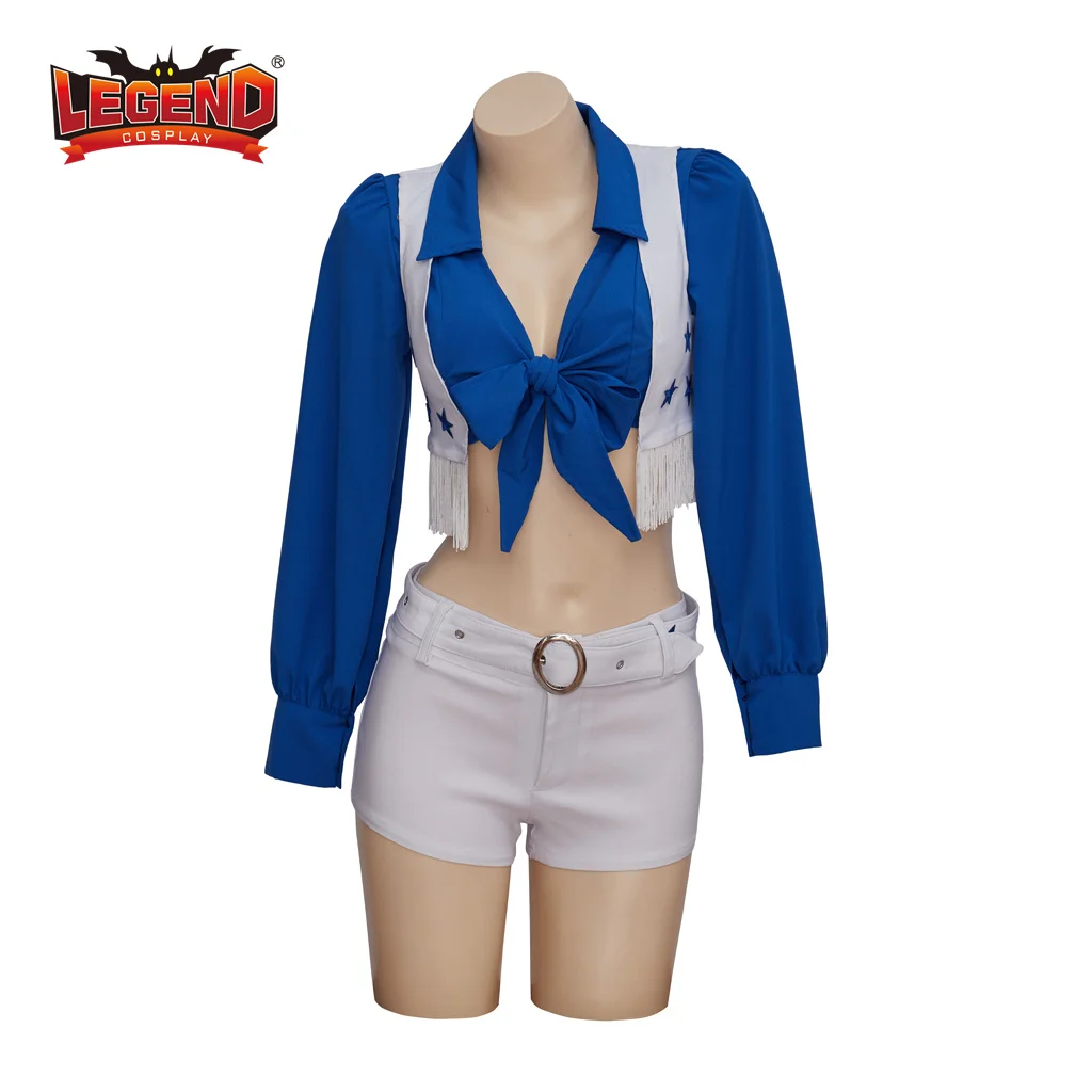 Dallas Cowboys Cheerleader Costume Women Adult High School Girl Cheerleading Sports Meeting Uniform Sexy Top and Shorts Set