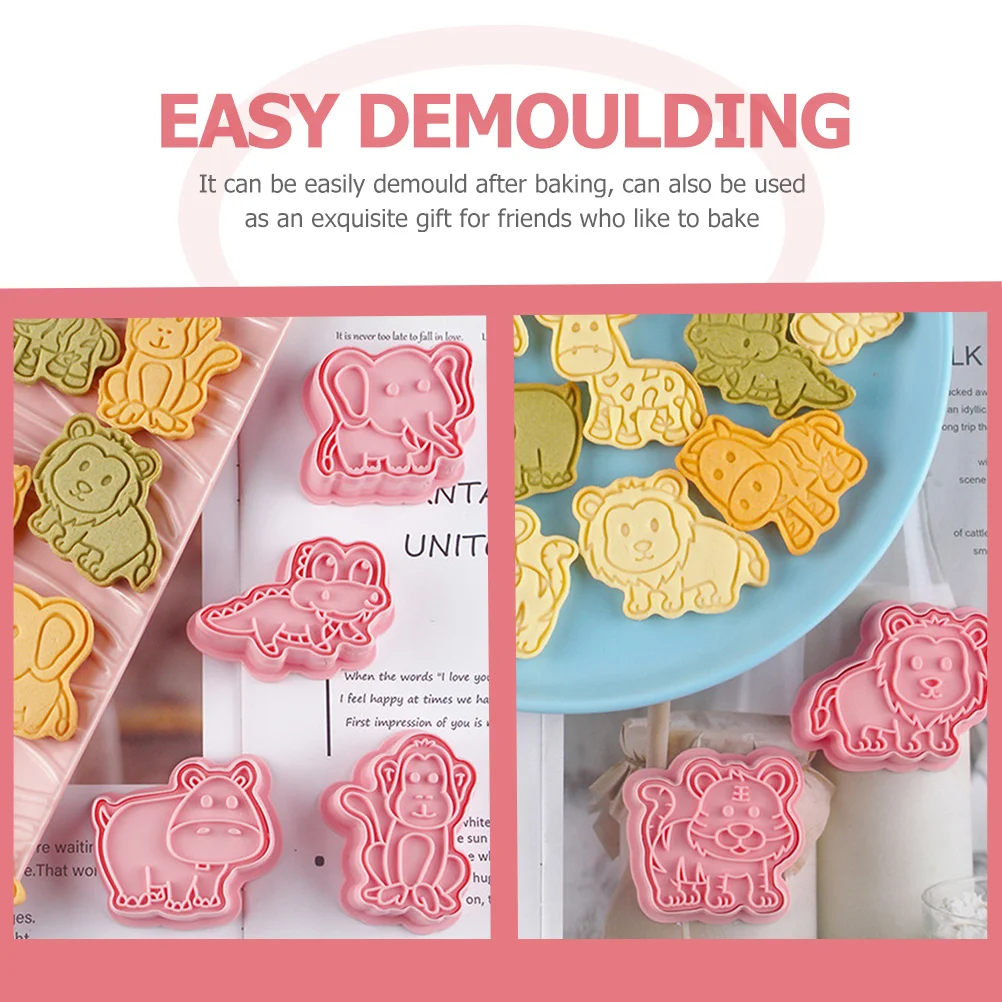 8 stampi riutilizzabili per biscotti animali, strumenti di cottura in plastica per torte, biscotti, cioccolato, pasticceria, decorazione, stampo per biscotti