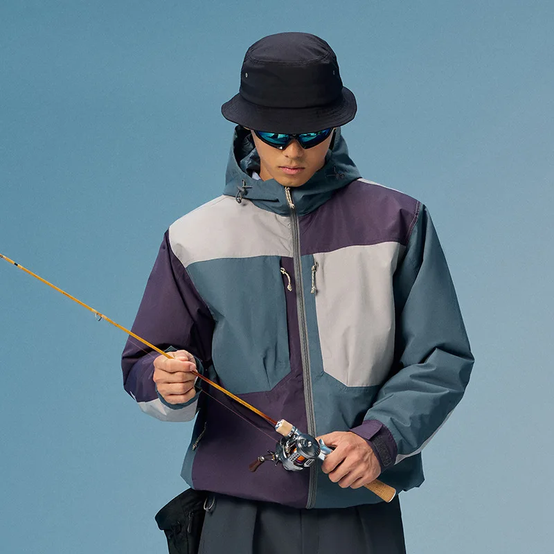 Unisex 90% White Duck Down Puffer Jacket - Lightweight Outdoor Windbreaker with High-Density Coated Fabric & Colorblock Design