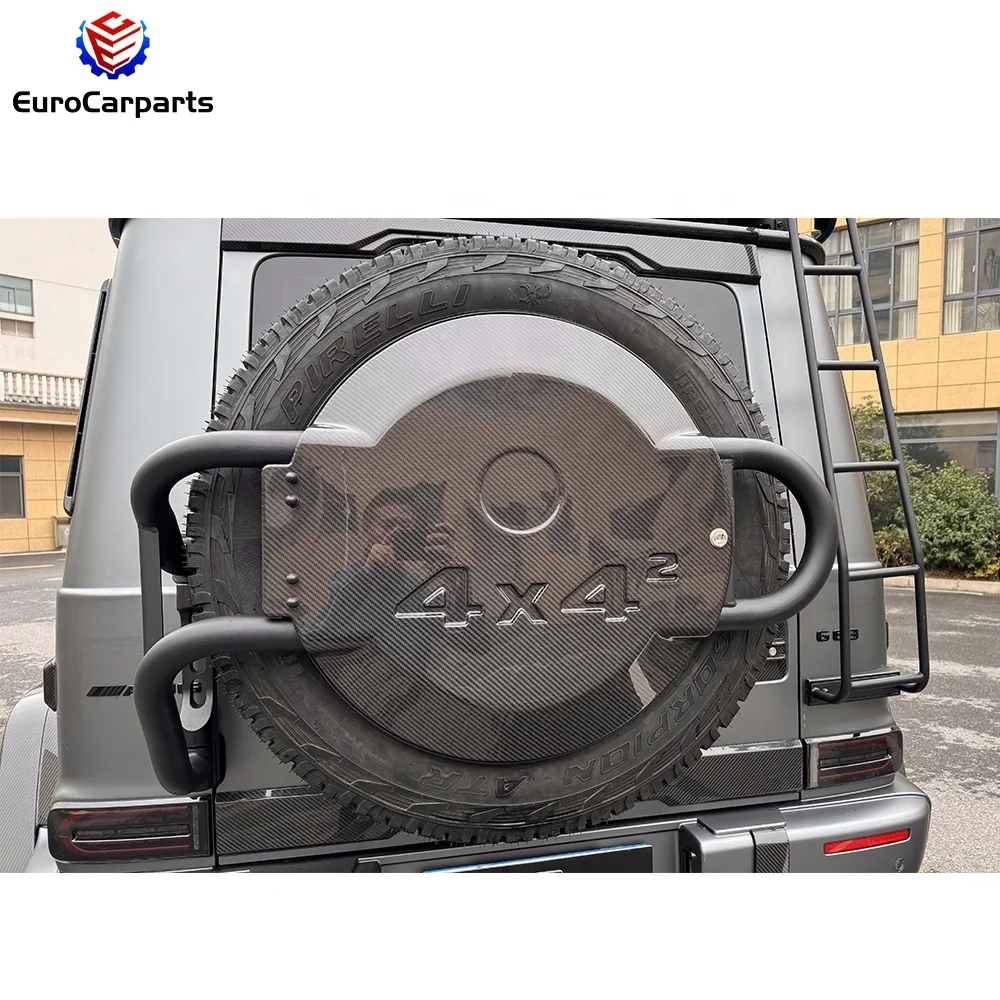 W464 4x4 คาร์บอนไฟเบอร์ผู้ให้บริการล้ออะไหล่พร้อมตัวยึด W463A ฝาครอบล้ออะไหล่