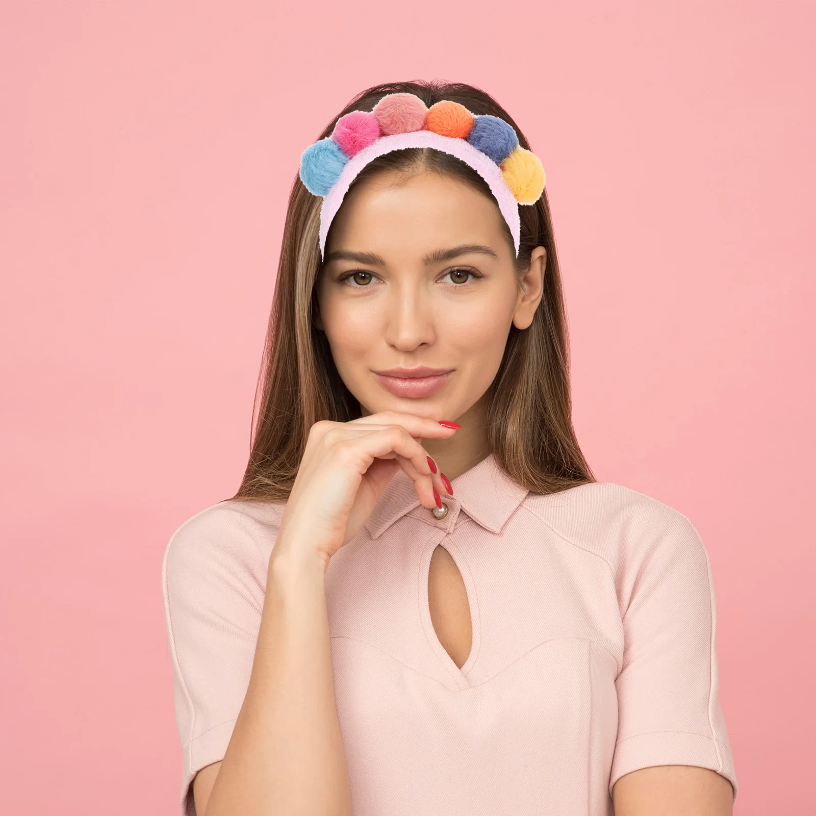 

Colorful Kids Hair Ball Headband Lightweight Comfortable Party Birthday Carnival Christmas Accessory Ball Headband For Children