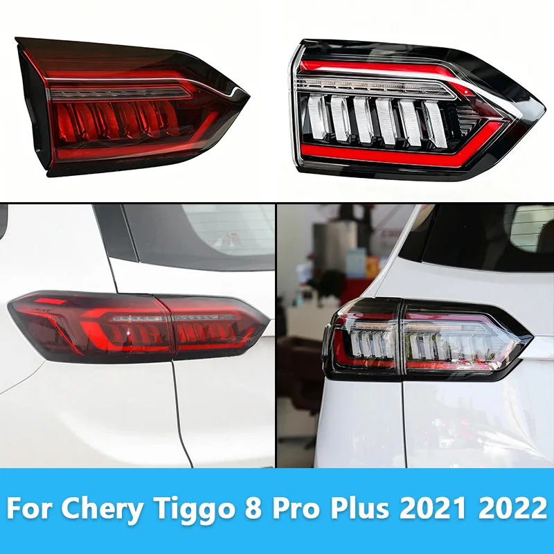 For Chery Tiggo 8 Pro Plus 2021 2022 Rear Bumper Inside LED Tail Lamp Turn Signal Light Stop Rear Brake Lamp Tail Light Assembly
