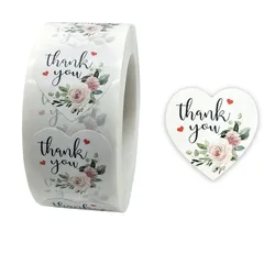 50-500pcs Flowers Round Thank You Sticker Scrapbook Envelope Seal Sticker Gift Decoration Stationery Label Sticker Wedding Party