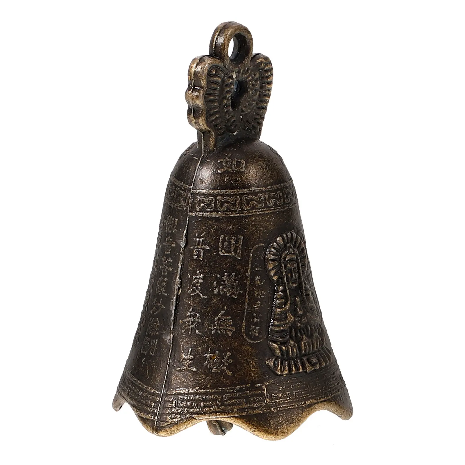 Retro Handheld Bell Vintage Metal Small Sculpture Buddhism Wind Chimes for Wedding Home Decor