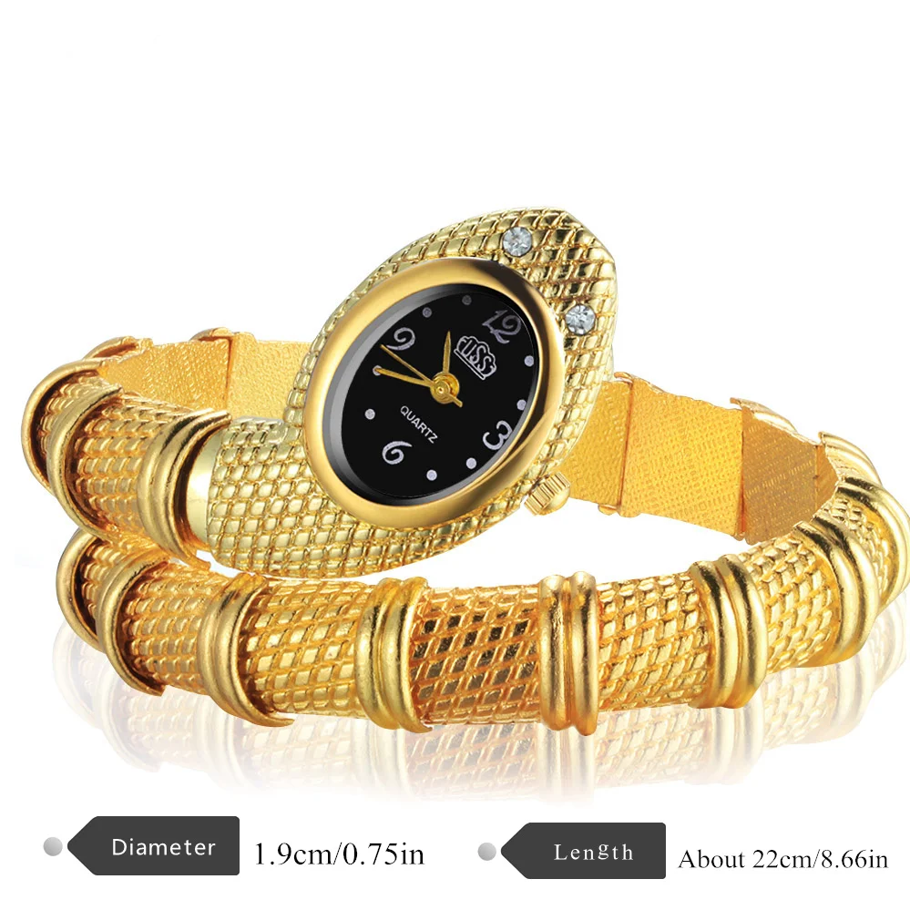 New CUSSI Snake Shaped Watch Fashion Luuxry Bracelet Watch Unique Design Women Dress Wristwatches Girl Relogio Feminino