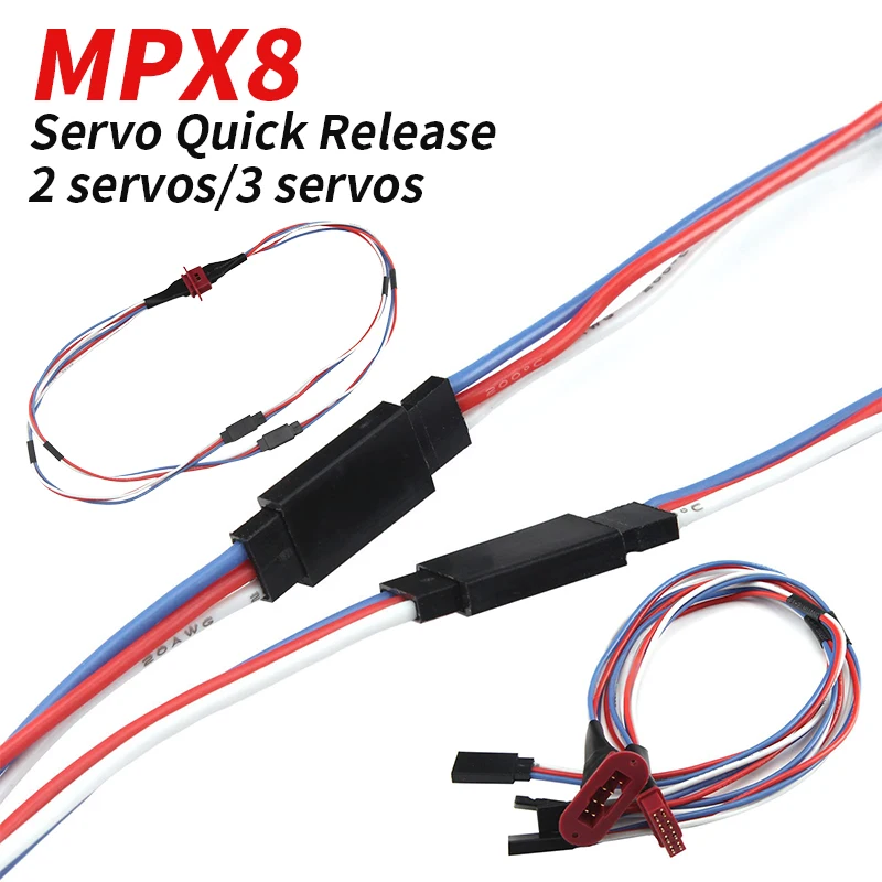 33CM MPX 8Pin Servo Extension Wire 20AWG Version For Fixed Wing RC Aircraft 2 3 Rudders Male/Female Plug Connector Silicone Line