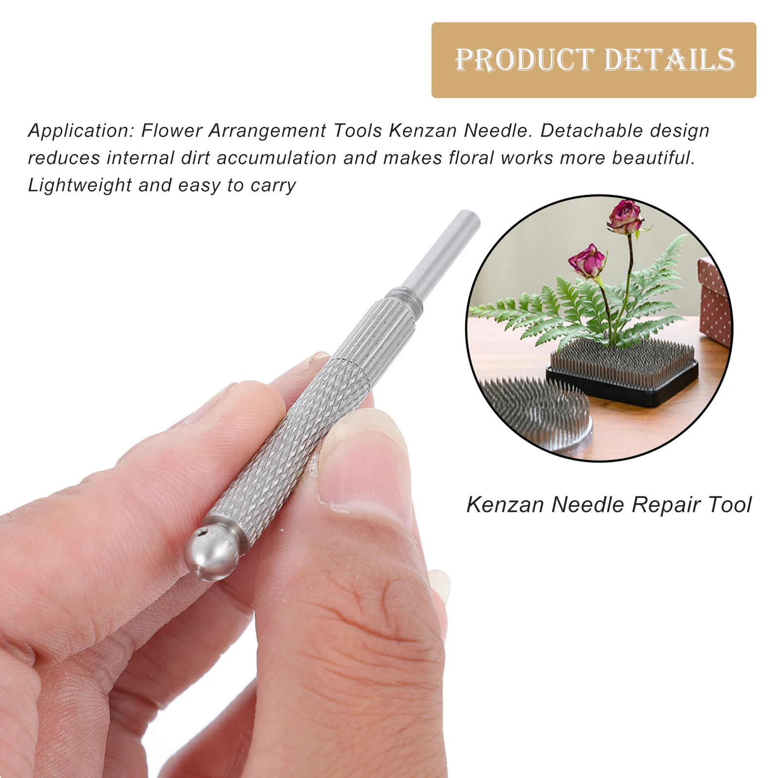 

2Pcs Kenzan Needle Straightener Stainless Steel Floral Arrangement Tool Cleaning Impurities Deformation Repair Maintenance