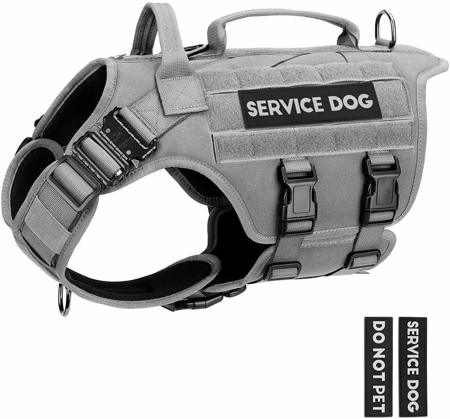 Customized Heavy-Duty Adjustable Large Dog Training Harness No Pull Service Dog Hunting Vest with Tactical Outdoor Features