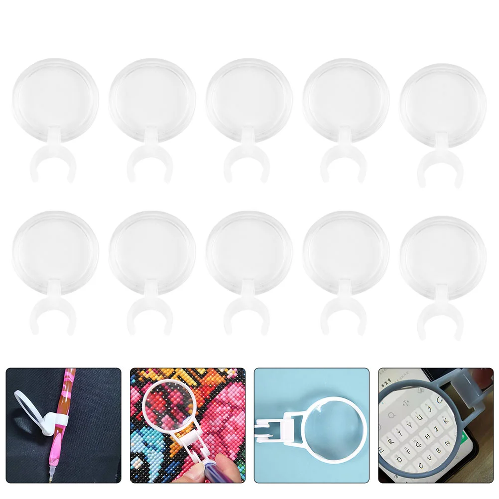 

Penholder Magnifying Glass Diamond Drawing Supplies Lighted Cross Stitch Tools Accessories for Nail Crafts Hobby Mirror