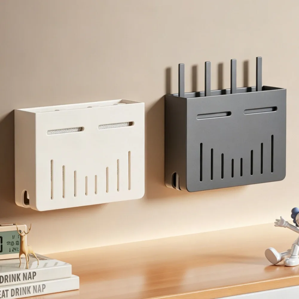 Wall Mounted Metal Shelf WiFi Box Hider Stand for Router Projector Set Top Box Gaming Devices Cable Management Storage Bracket