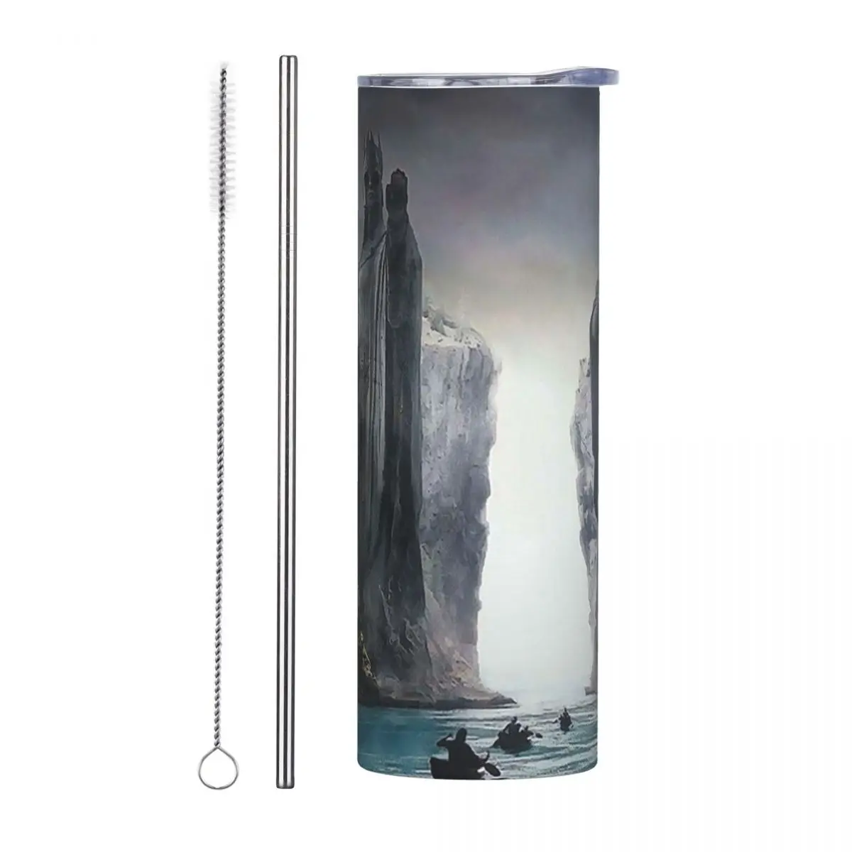 Between High Cliff Stainless Steel Tumbler Vacuum Insulated Mug Thermal Cold Cup Straws With Lid 20oz