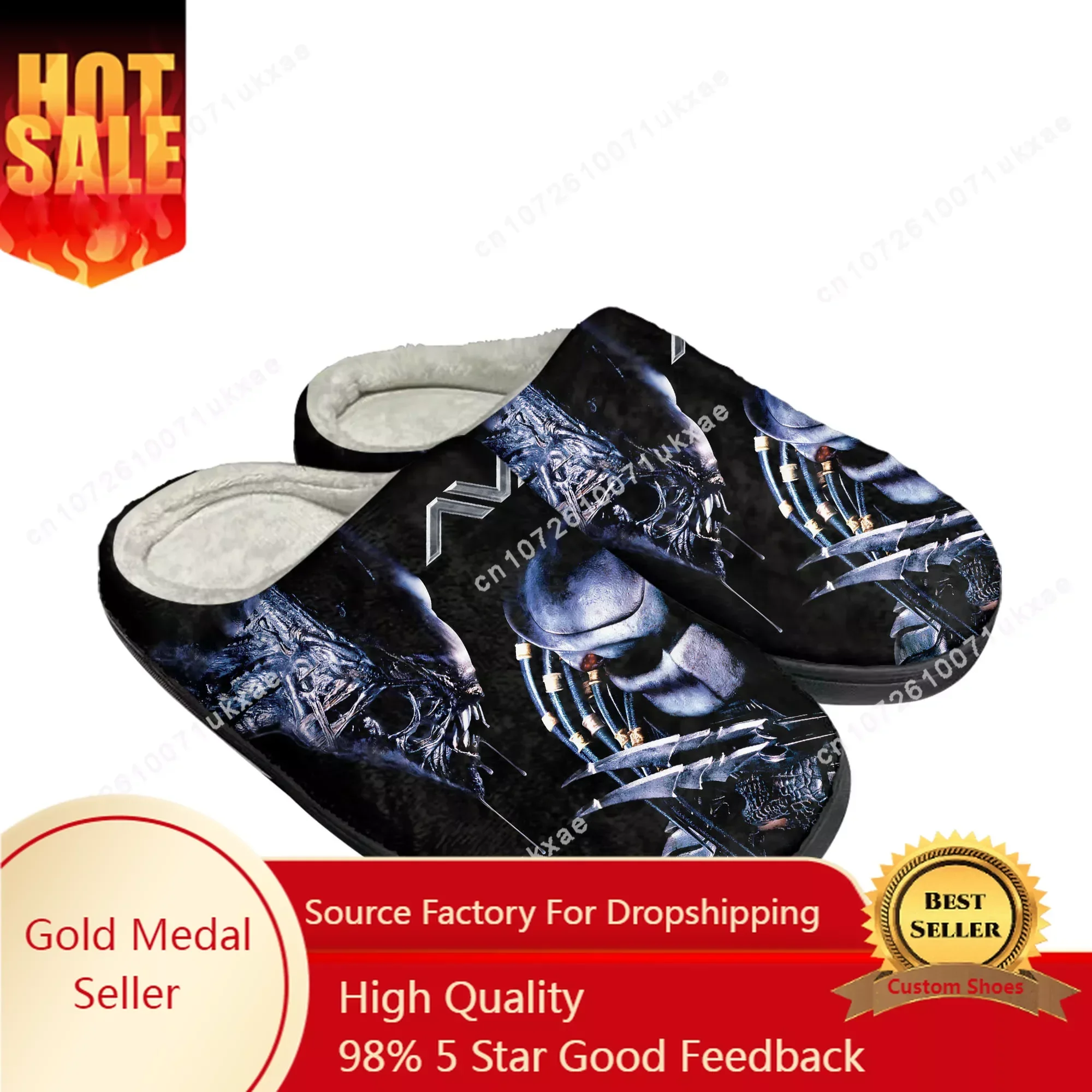 

The Predator Alien Movie Home Cotton Slippers Mens Womens Plush Bedroom Casual Keep Warm Shoes Thermal Slipper Customized Shoe