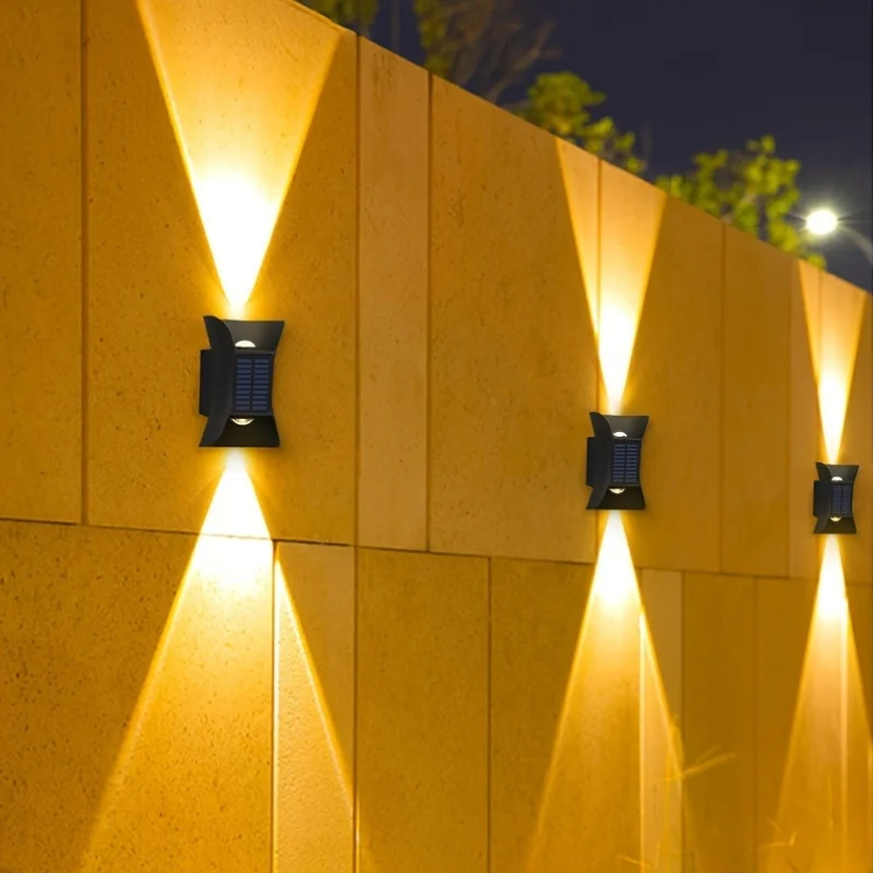 

Solar Wall Lights Outdoor 6000K 3000K Wall Lamp Solar Powered Waterproof Outdoor Up and Down Lighting for Garden Fence Porch 4pc
