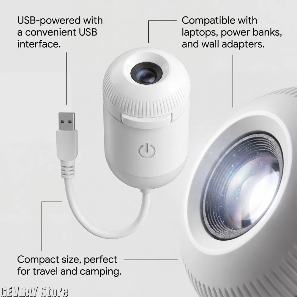 2-in-1 Dimmable Mini Star Projector Night Light, Touch Control LED Galaxy Lamp, Bedroom Decor for Kids Room, Perfect Gift